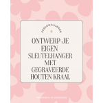 Zelf samenstellen | Sleutelhanger met gegraveerde houten kraal - Bloem