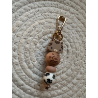 Sleutelhanger | Gegraveerde houten kraal | Catmom