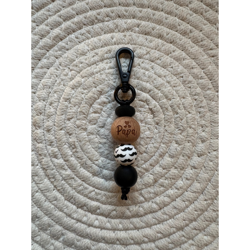 Sleutelhanger | Gegraveerde houten kraal | Papa